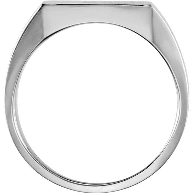 Palladium 14k White Gold Flat Top Signet Ring