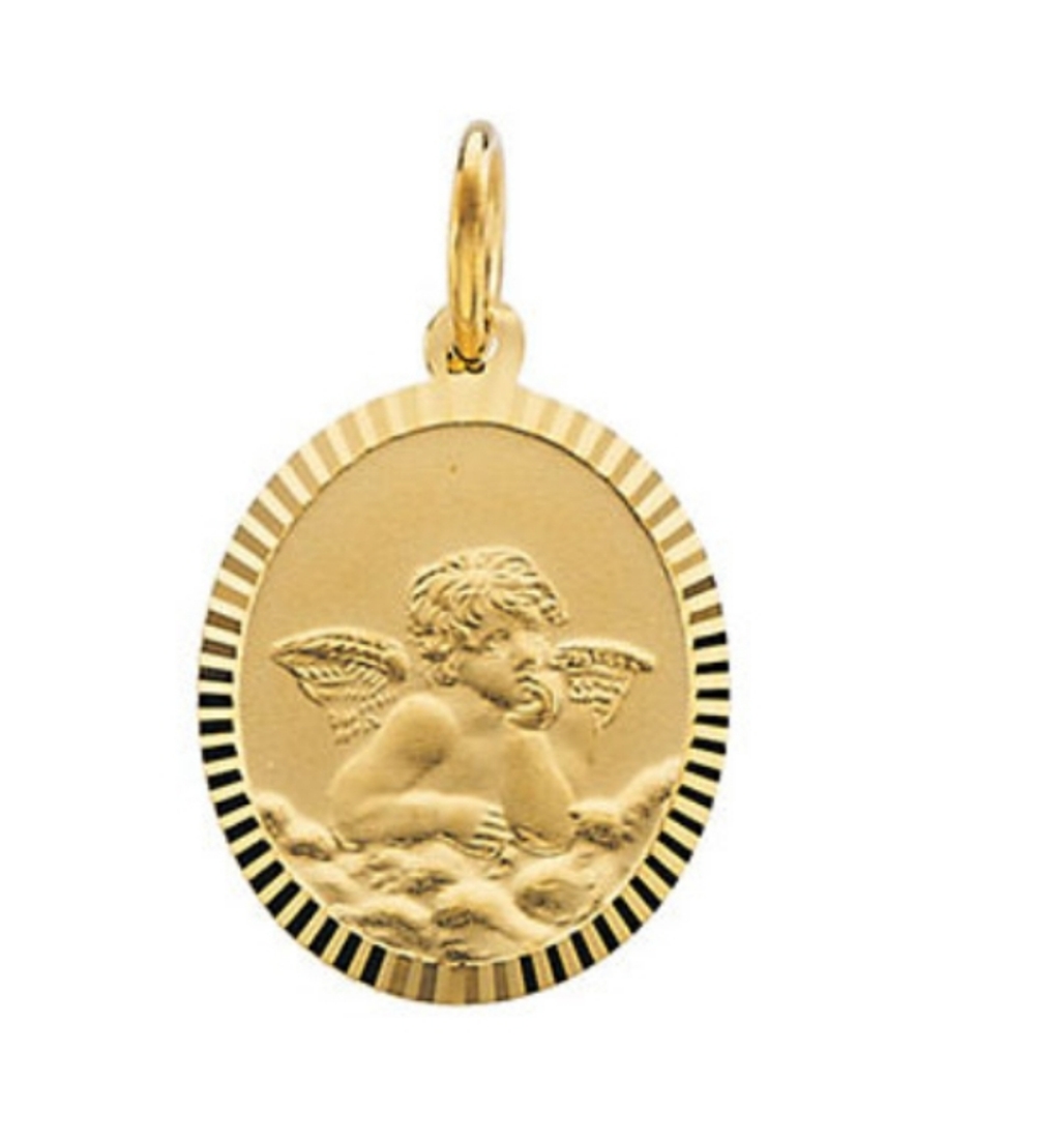 14k Yellow Gold Angel Pendant (11x9 MM).