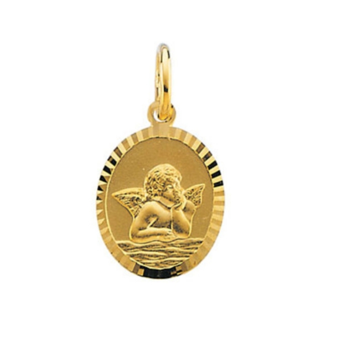 14k Yellow Gold Angel Pendant (11x9 MM).