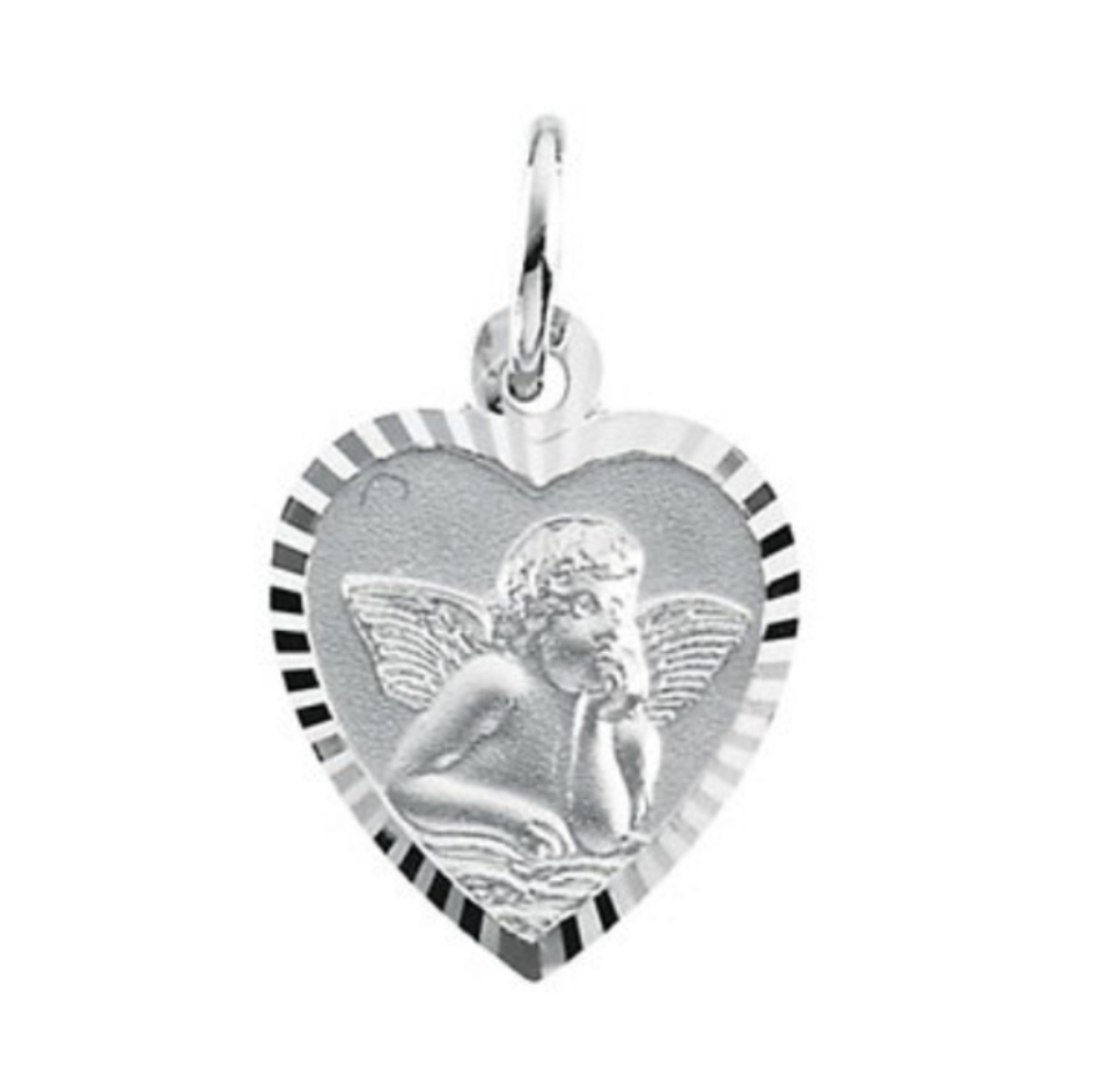 14k Yellow Gold Angel Heart Pendant (15.25x13.75 MM).