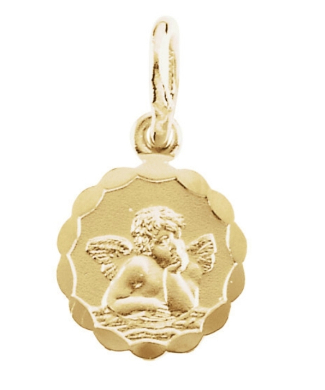 14k Yellow Gold Angel Pendant (8 MM).