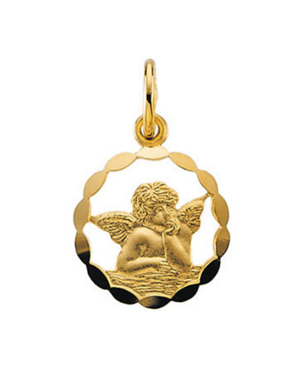 14k Yellow Gold Angel Pendant (12 MM).