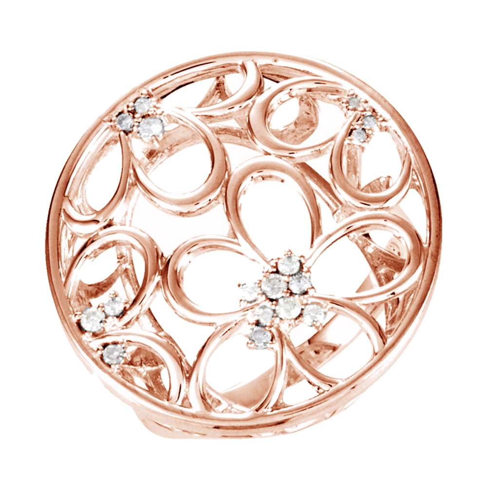 Diamond Flower 10k Rose Gold Ring (1/6 Cttw, GH Color, I1 Clarity)