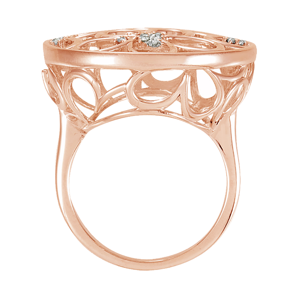 Diamond Flower 10k Rose Gold Ring (1/6 Cttw, GH Color, I1 Clarity)