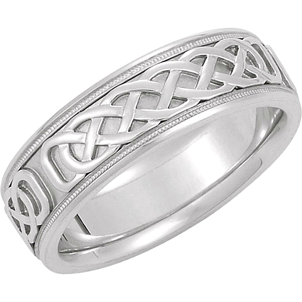 14k White Gold Celtic Infinity Circle Ring