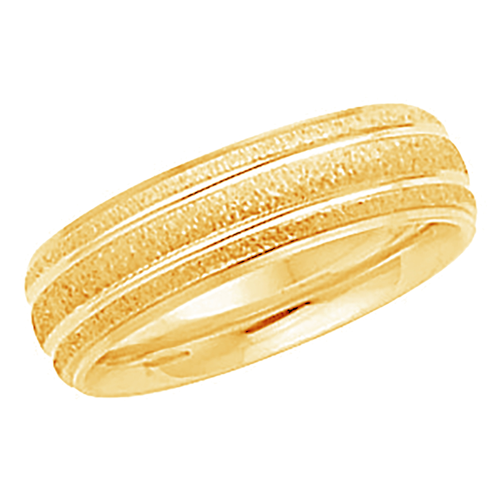 Petite Grooved Comfort-Fit Band, 6mm 14k Yellow Gold 