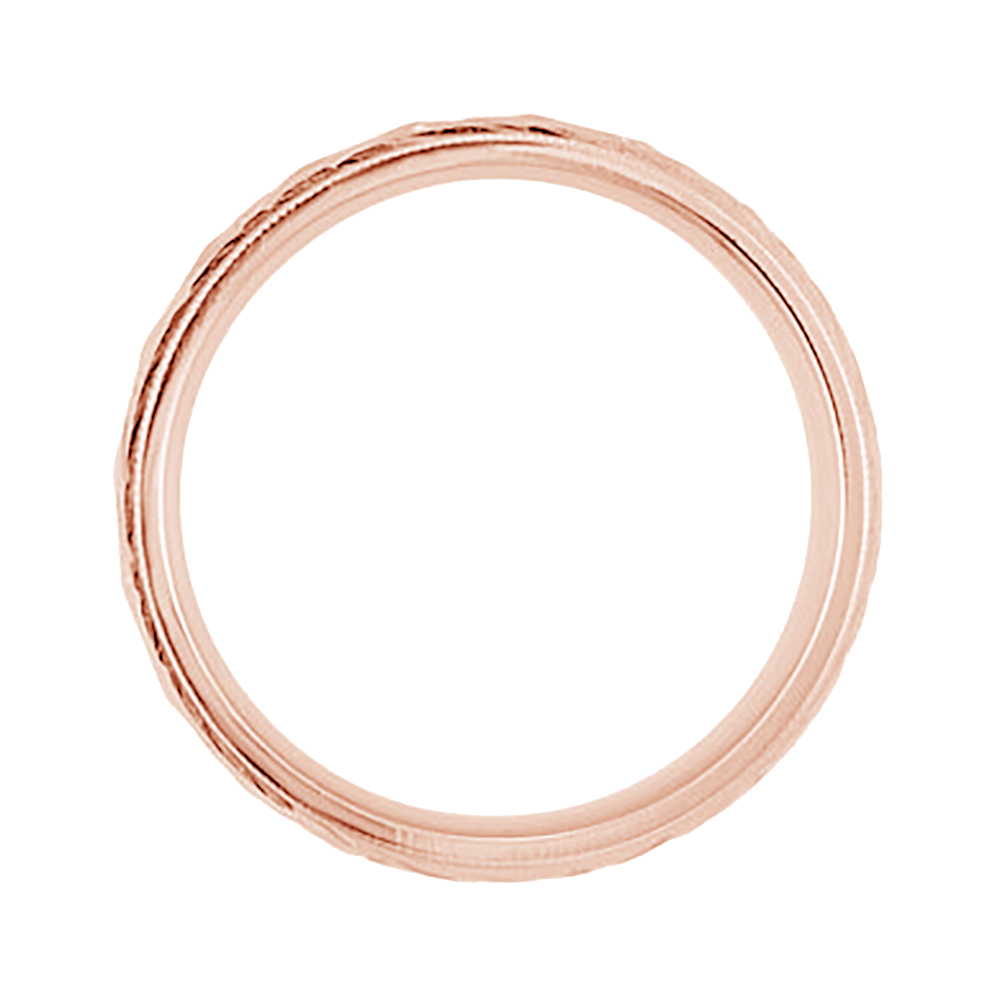 Milgrain Diamond-Cut Comfort-Fit Band, 6mm 10k Rose Gold, Size 5.5