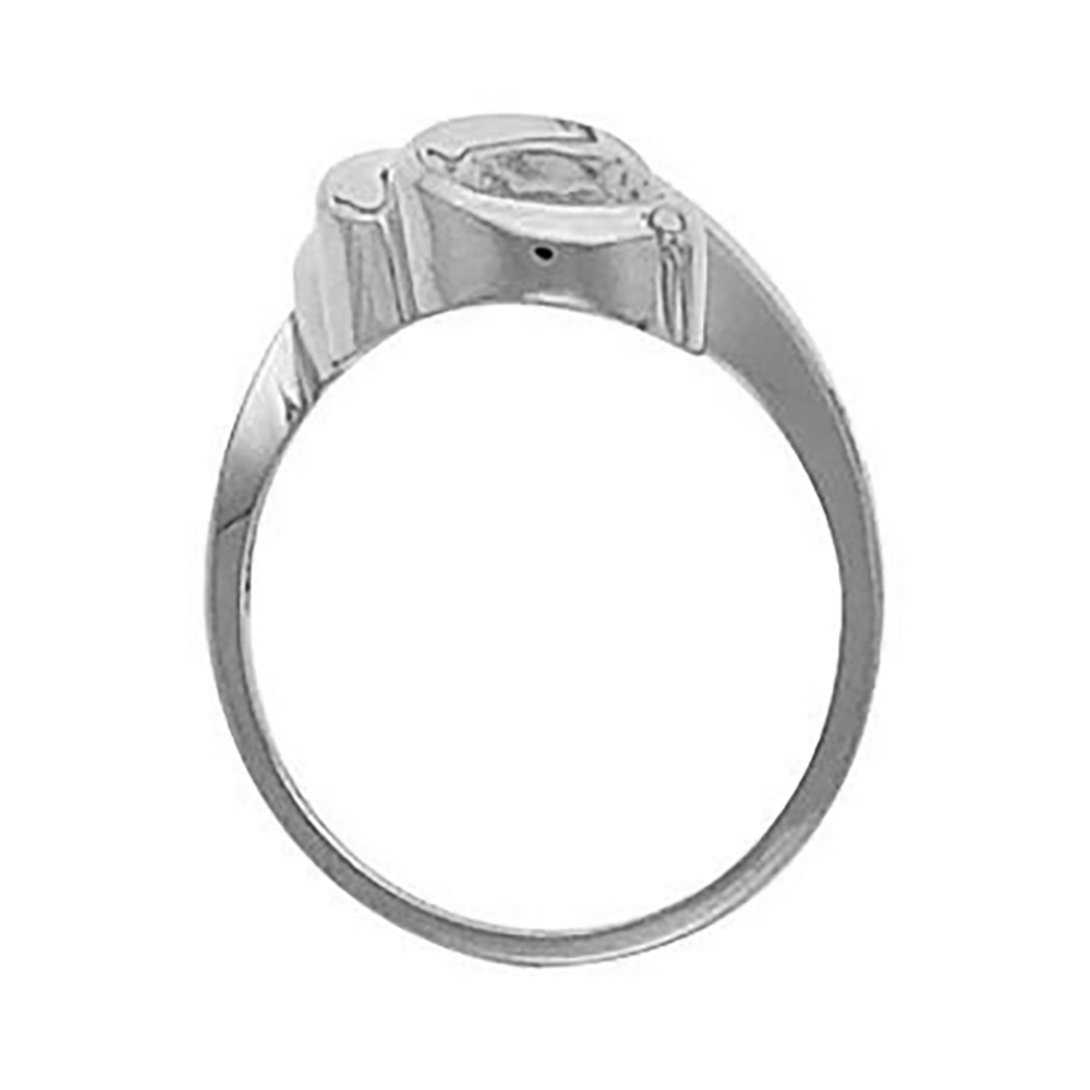 Freeform Flat Edge Fashion Ring, 19.5mm Rhodium Plated 14k White Gold