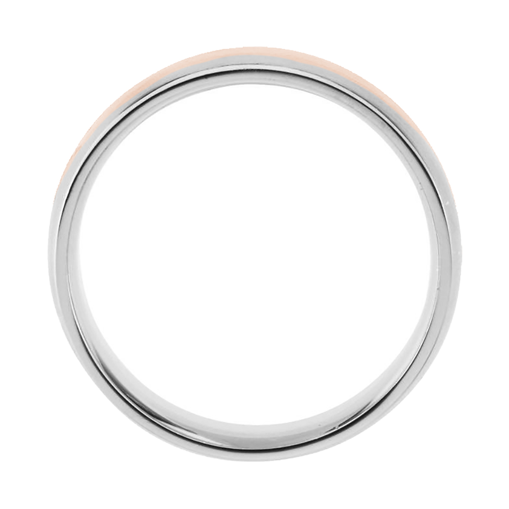 Comfort-Fit Two-Tone Band, 6mm 14k White and Rose Gold