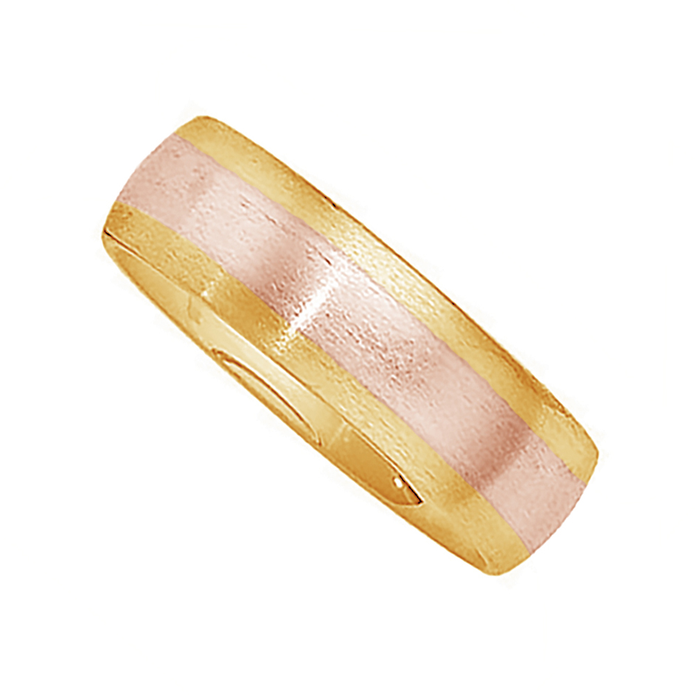 Comfort-Fit Two-Tone Band, 6mm 14k Yellow and Rose Gold, Size