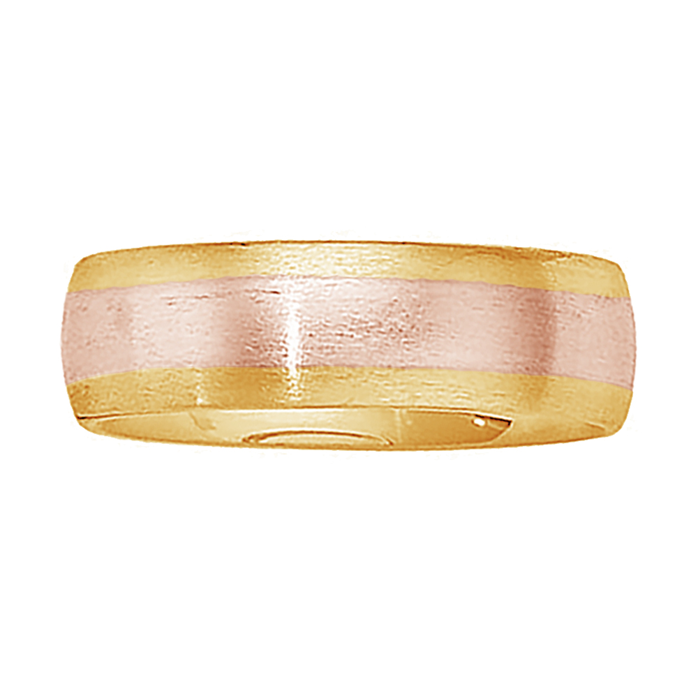 Comfort-Fit Two-Tone Band, 6mm 14k Yellow and Rose Gold, Size