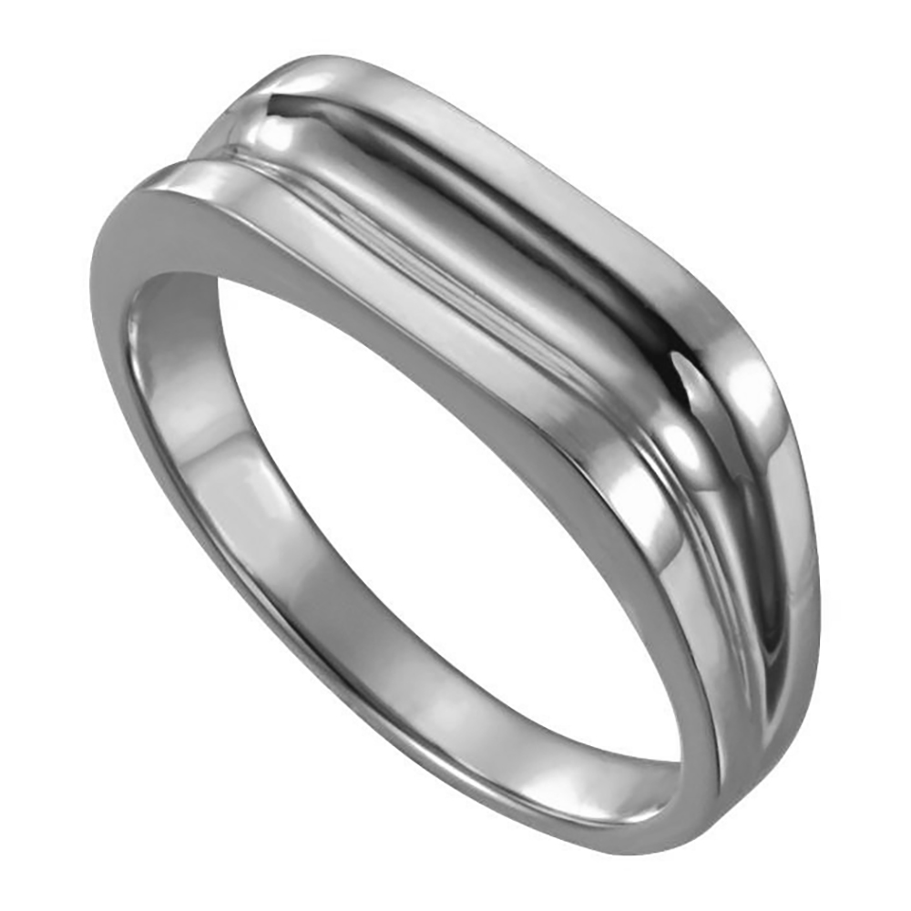 Men's Fancy Design Ring, Rhodium-Plated 10k White Gold (13.1x7 mm)