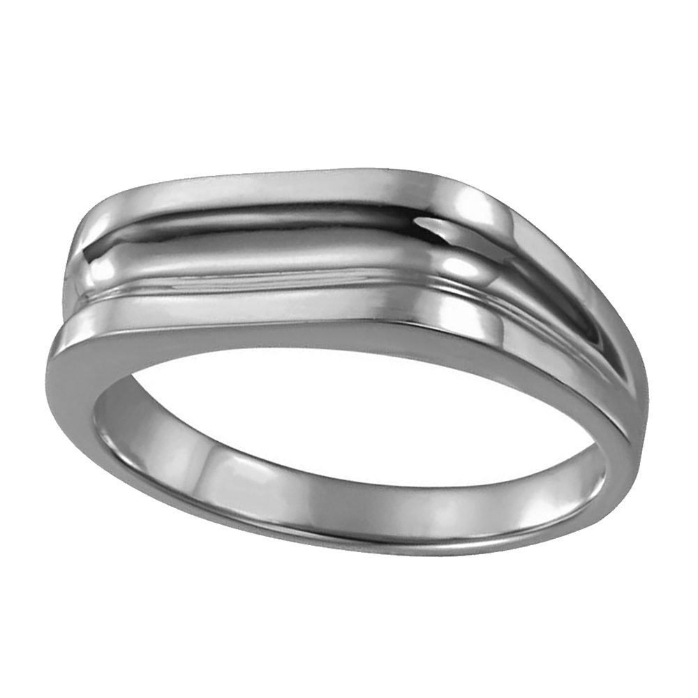 Men's Fancy Design Ring, Rhodium-Plated 10k White Gold (13.1x7 mm)