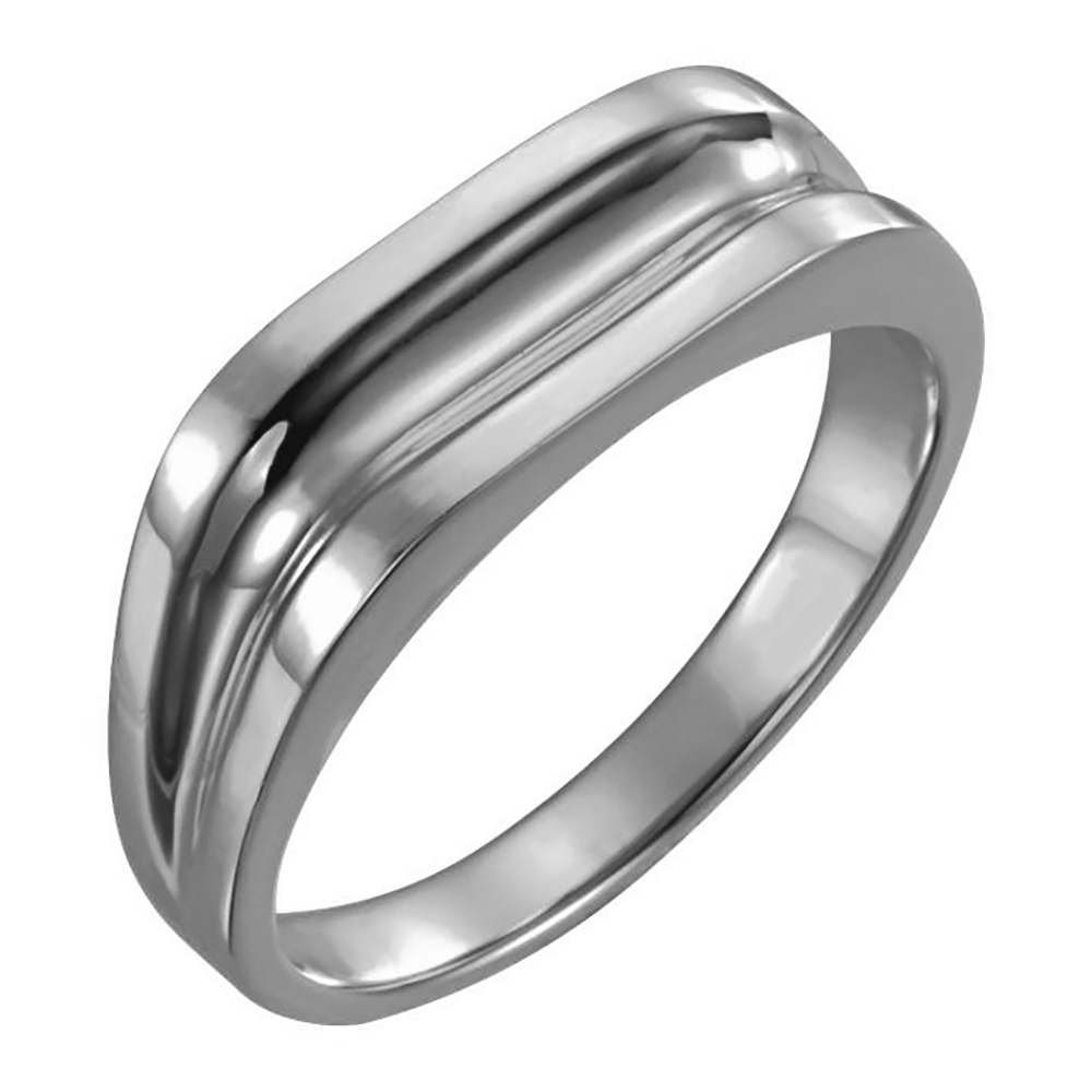 Men's Fancy Design Ring, Rhodium-Plated 10k White Gold (13.1x7 mm)