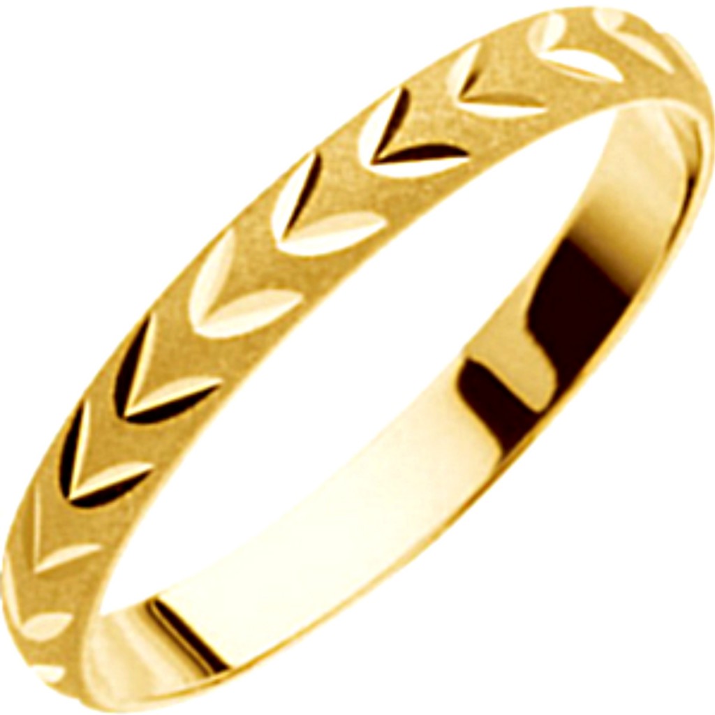 Children's Bead Blast and Diamond Cut Pattern Knuckle Ring in 14k Yellow Gold