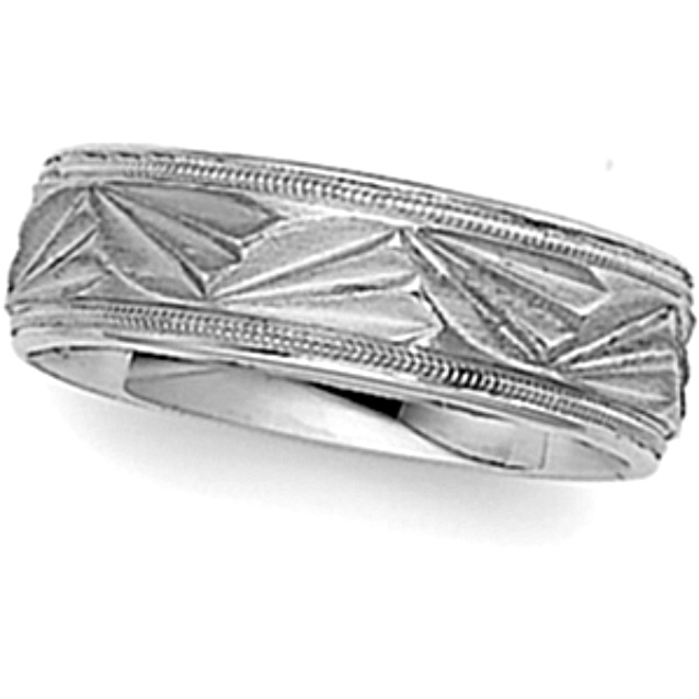 Design Band Comfort Fit 6mm 14k White Gold