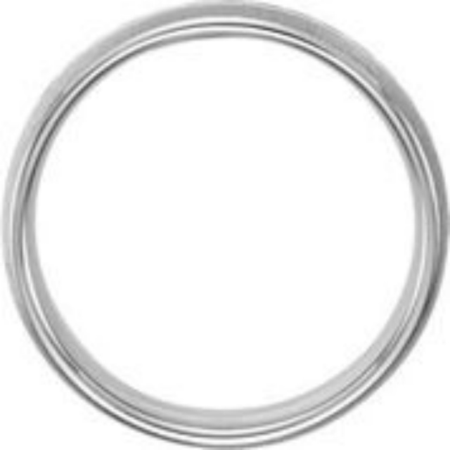 Domed Satin Brushed 8mm Comfort Fit 14k White Gold Band