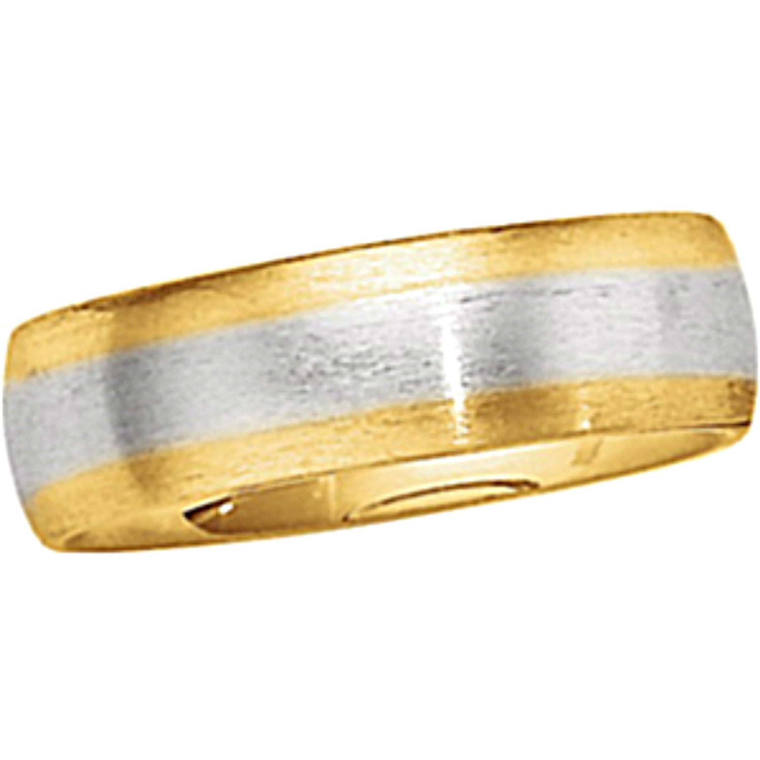 Comfort-Fit Two-Tone Band, 6mm 18k White and Yellow Gold