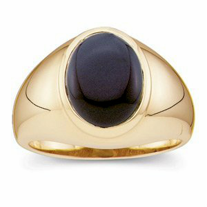 Mens Onyx 14k Yellow Gold Ring. 