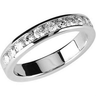 14k White Gold Eleven-Stone Moissanite Anniversary Ring.