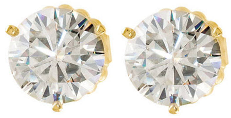 Charles & Colvard 14k Yellow Gold Moissanite Stud Earrings