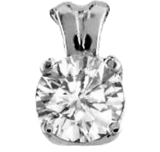 Charles & Colvard Solstice Moissanite Solitaire Pendant in 14k White Gold.