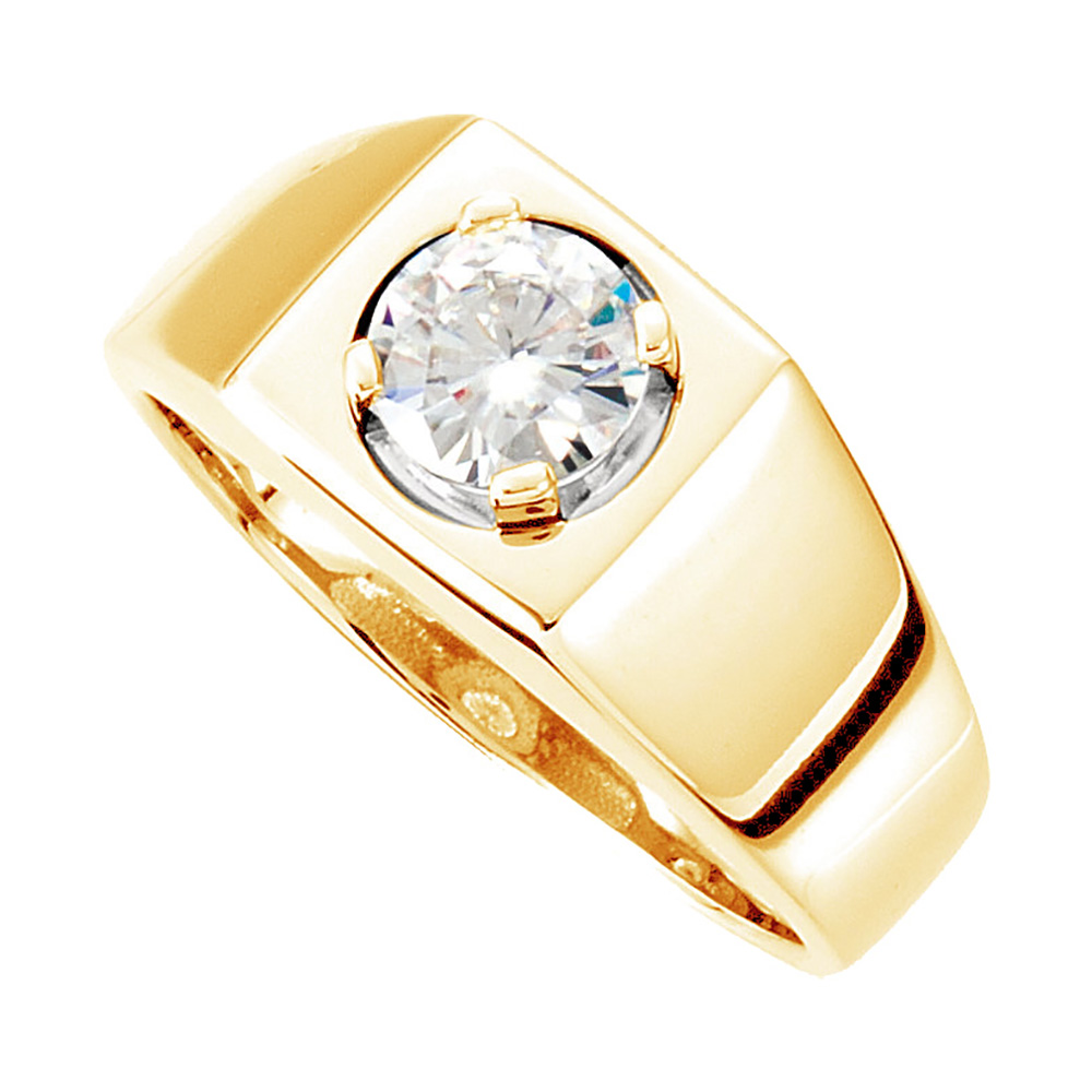 Charles and Colvard 1/2 CTW Moissanite Solitaire Ring, 9.5mm 14k Yellow Gold