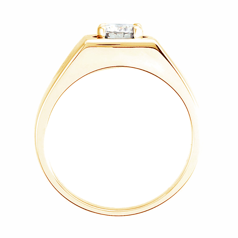 Charles and Colvard 1/2 CTW Moissanite Solitaire Ring, 9.5mm 14k Yellow Gold