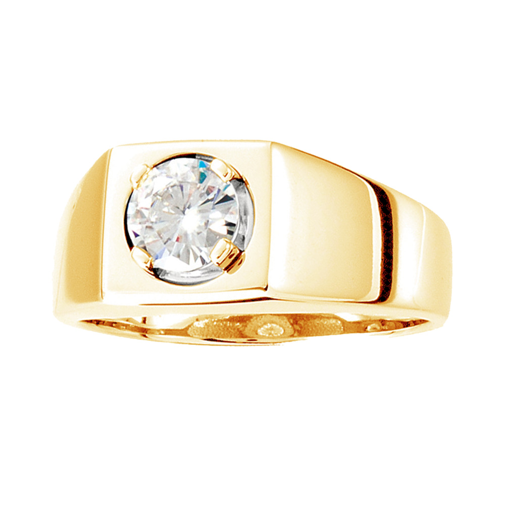 Charles and Colvard 1/2 CTW Moissanite Solitaire Ring, 9.5mm 14k Yellow Gold