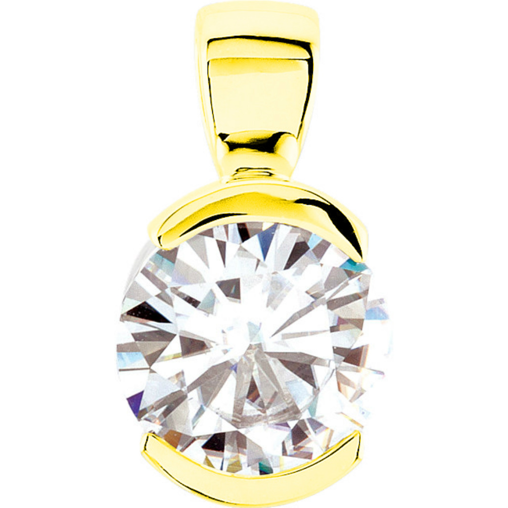 14k yellow gold moissanite solitaire pendant