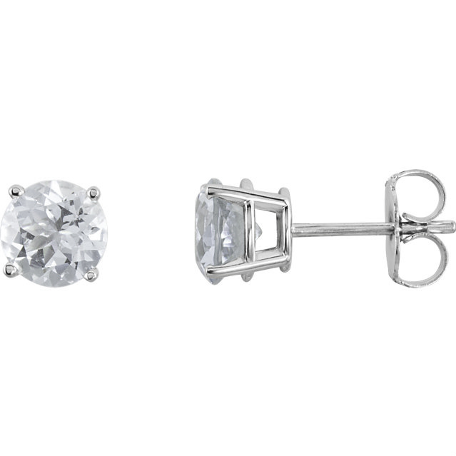 Charles & Colvard 14k White Gold Moissanite Stud Earrings