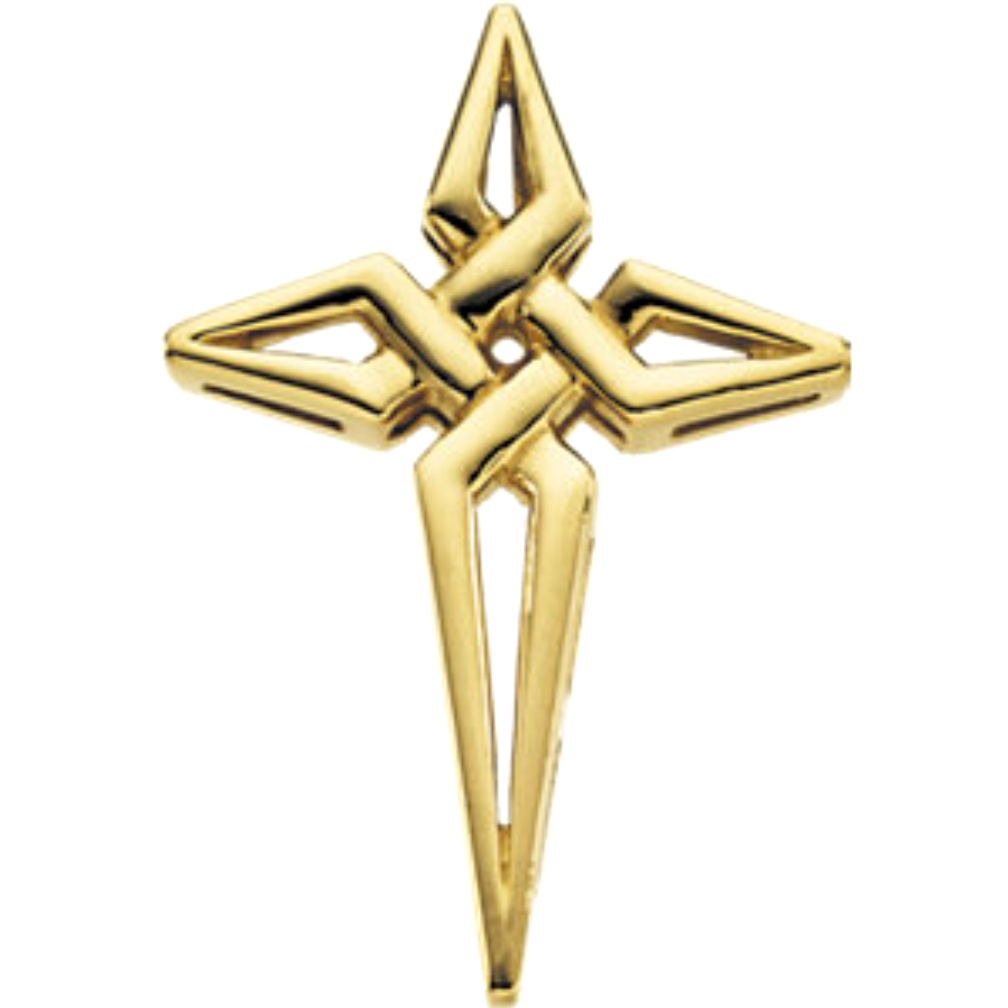 10k Yellow Gold Star Cross Pendant