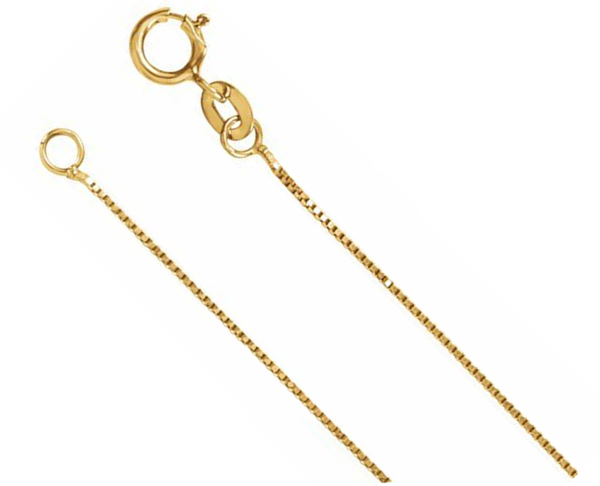  14k yellow gold .55mm box chain. 