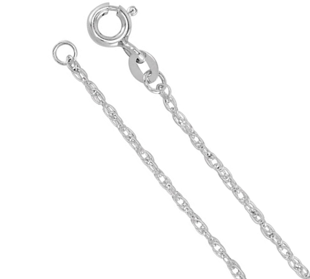 14k white gold rope chain, 