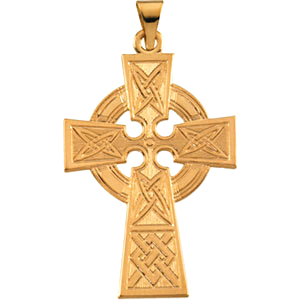 14k Yellow Gold Celtic Cross.