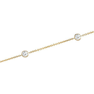 14k yellow gold CZ station chain. 