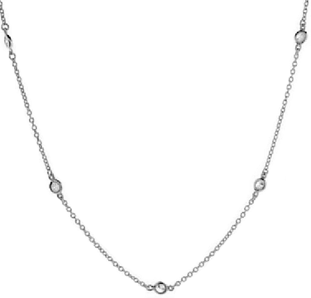 14kwg CZ Station Necklace. 