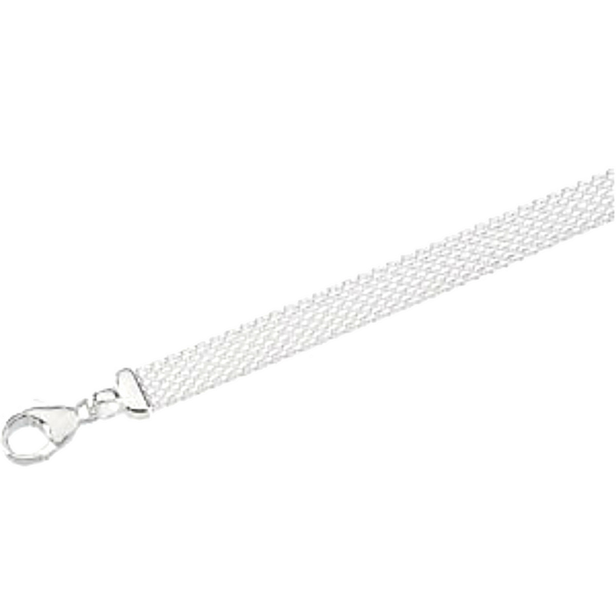 Solid Flat Mesh Bracelet, Sterling Silver, 7" (8 MM). 