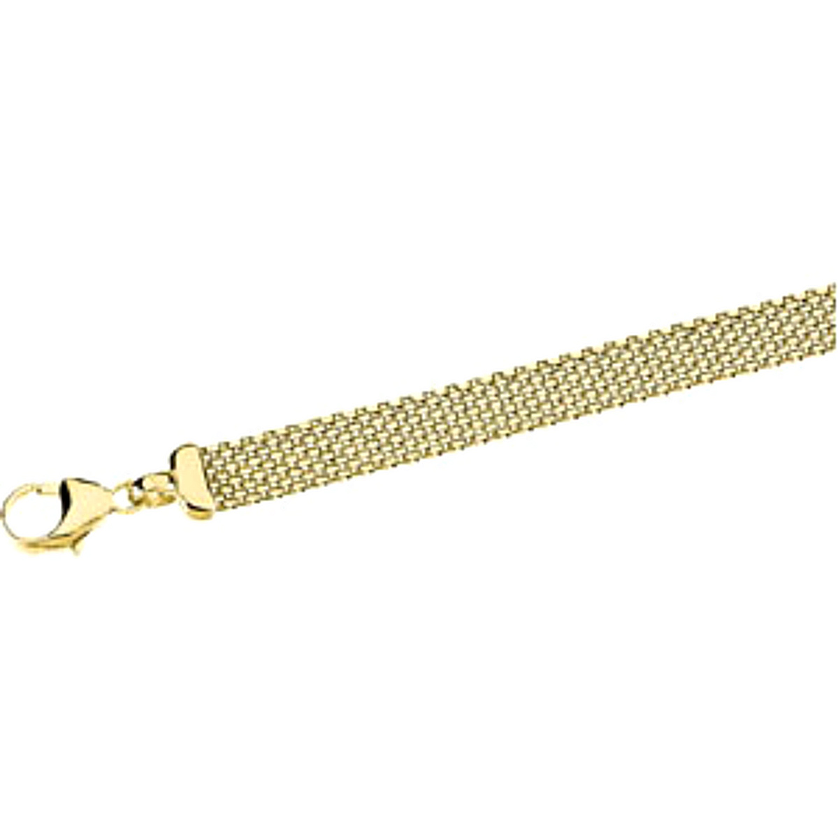 Solid Flat Mesh Bracelet,14k Yellow Gold, 7" (8 MM) 