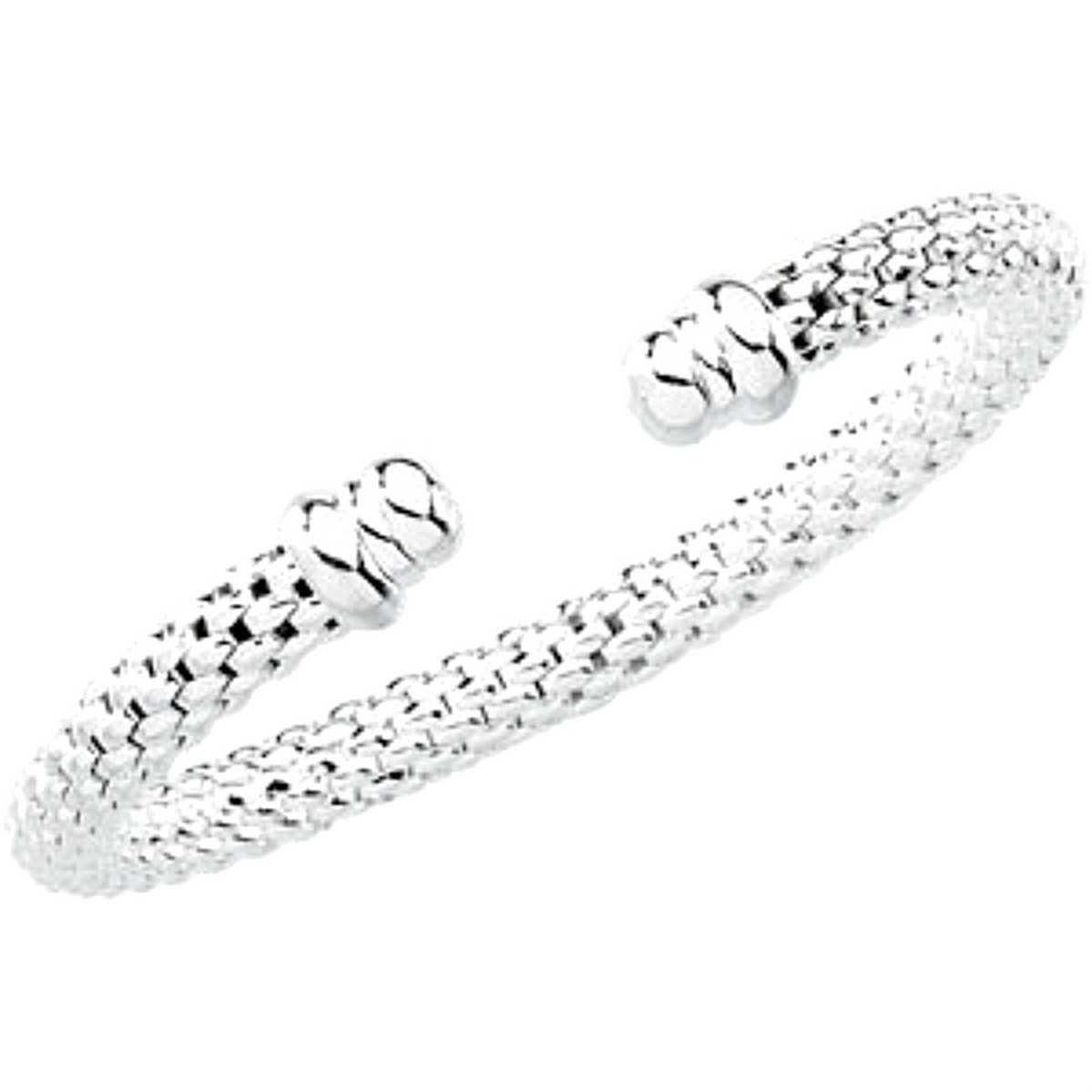 Raspberry Cuff Bracelet, Sterling Silver, 7.5" (7.25 MM). 