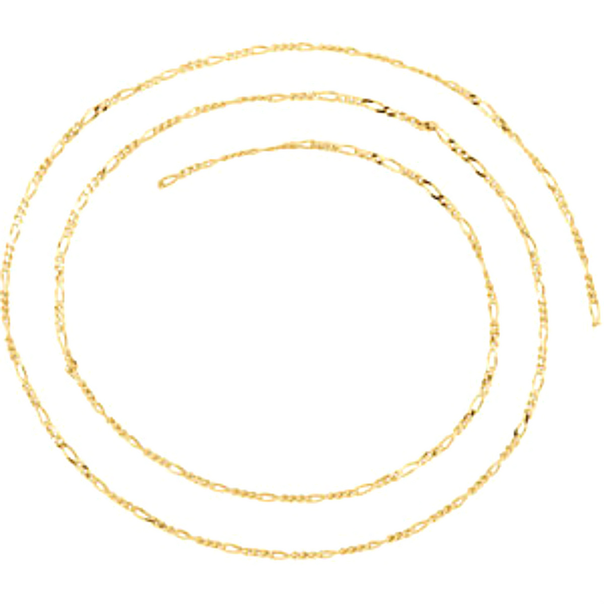 Figaro Chain, 14k Yellow Gold, 7" (1.25 MM). 