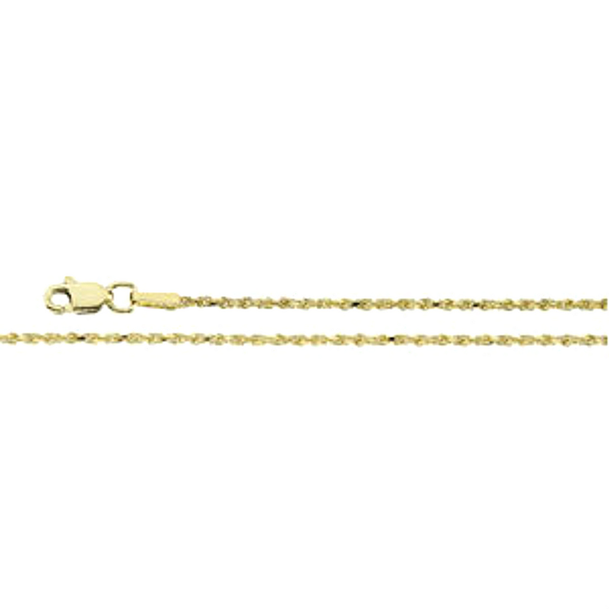 Diamond-Cut Rope Chain, 14k Yellow Gold, 7" (1.5 MM). 