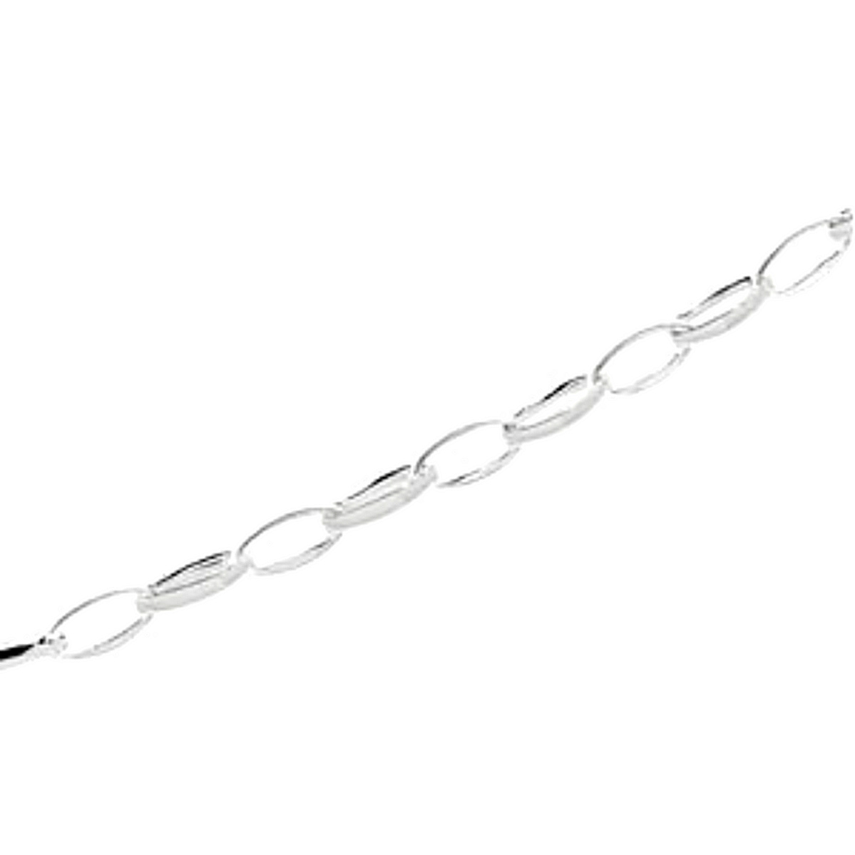 Oval Link Chain, Sterling Silver, 8" (7.25 MM). 