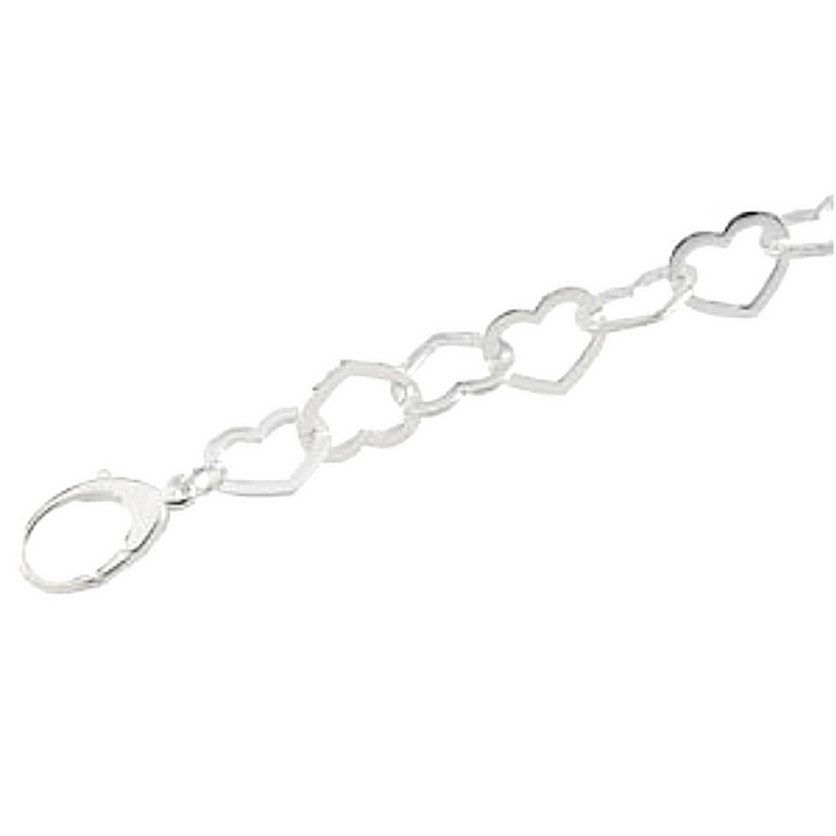 Heart Bracelet, Sterling Silver, 7.5" (12 MM). 