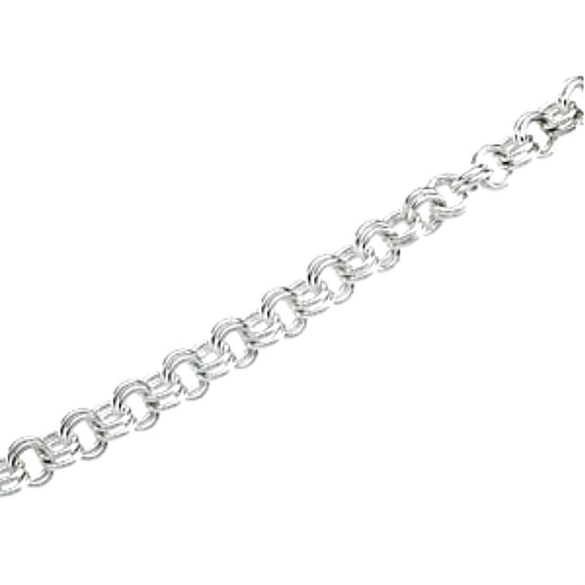 Fancy Link Chain, Sterling Silver, 7.5" (9 MM). 