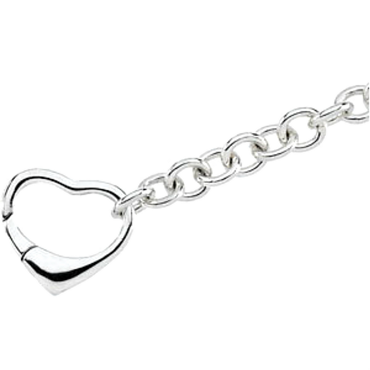 Bracelet with Heart-Shaped Clasp , Sterling Silver, 7.5". 