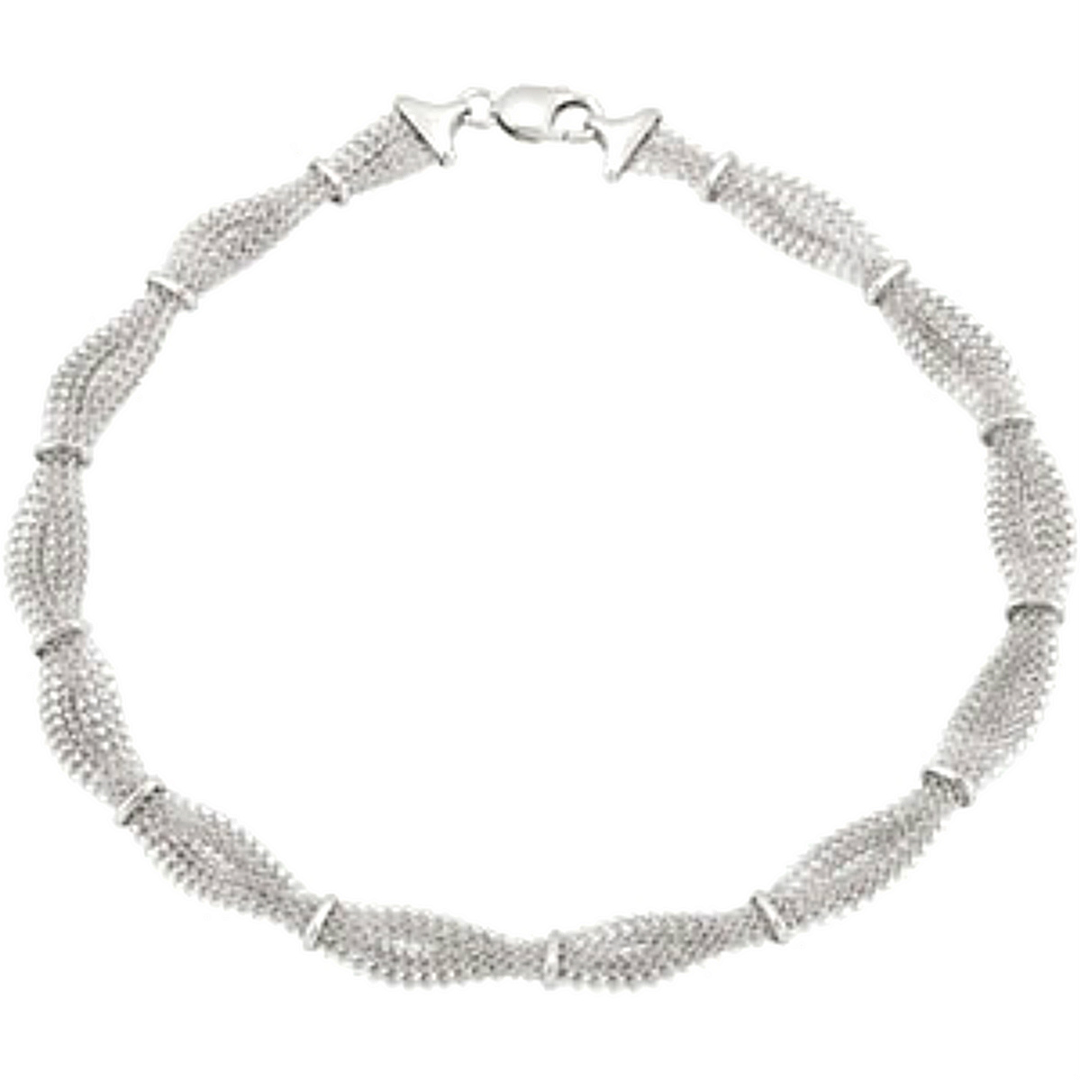 Braided Mesh Chain, Sterling Silver, 7.5" (10.94 MM). 