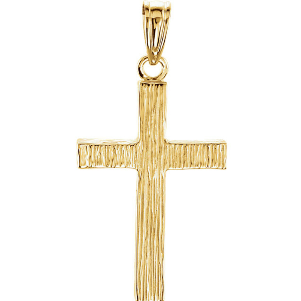 14K White Cross Pendant.