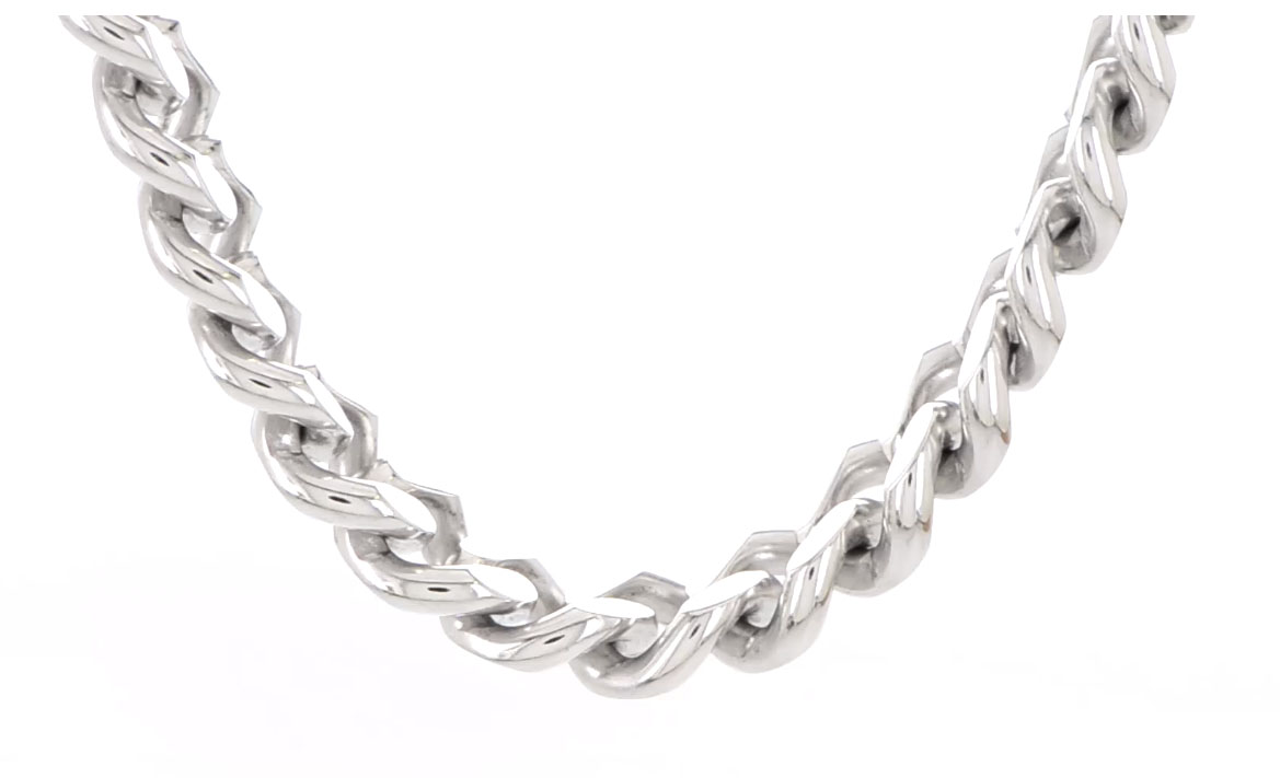  13.75mm stainless steel curb chain.