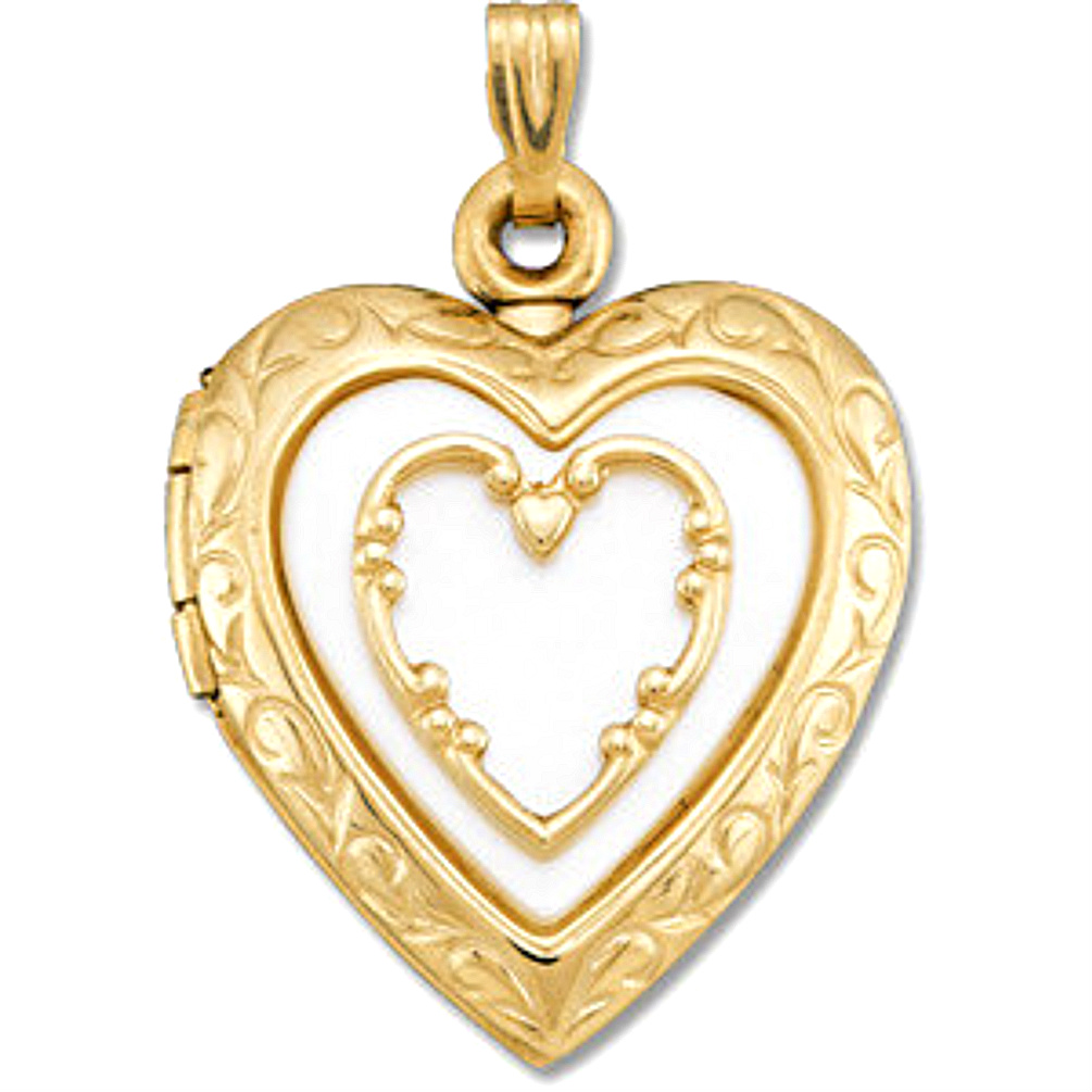  14k yellow gold heart locket.